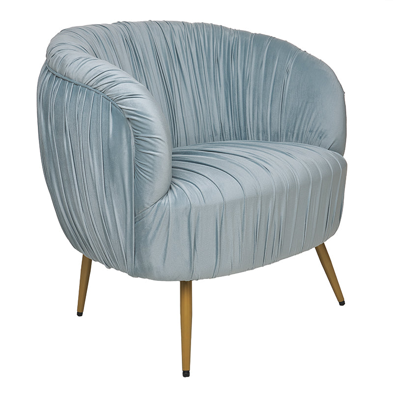 sillón de terciopelo plisado azul