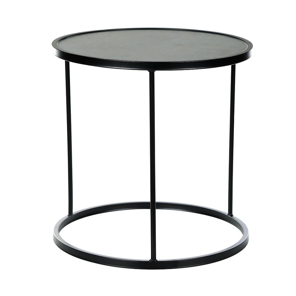 Set 2 tables basses verre trempé et acier doré Dario
