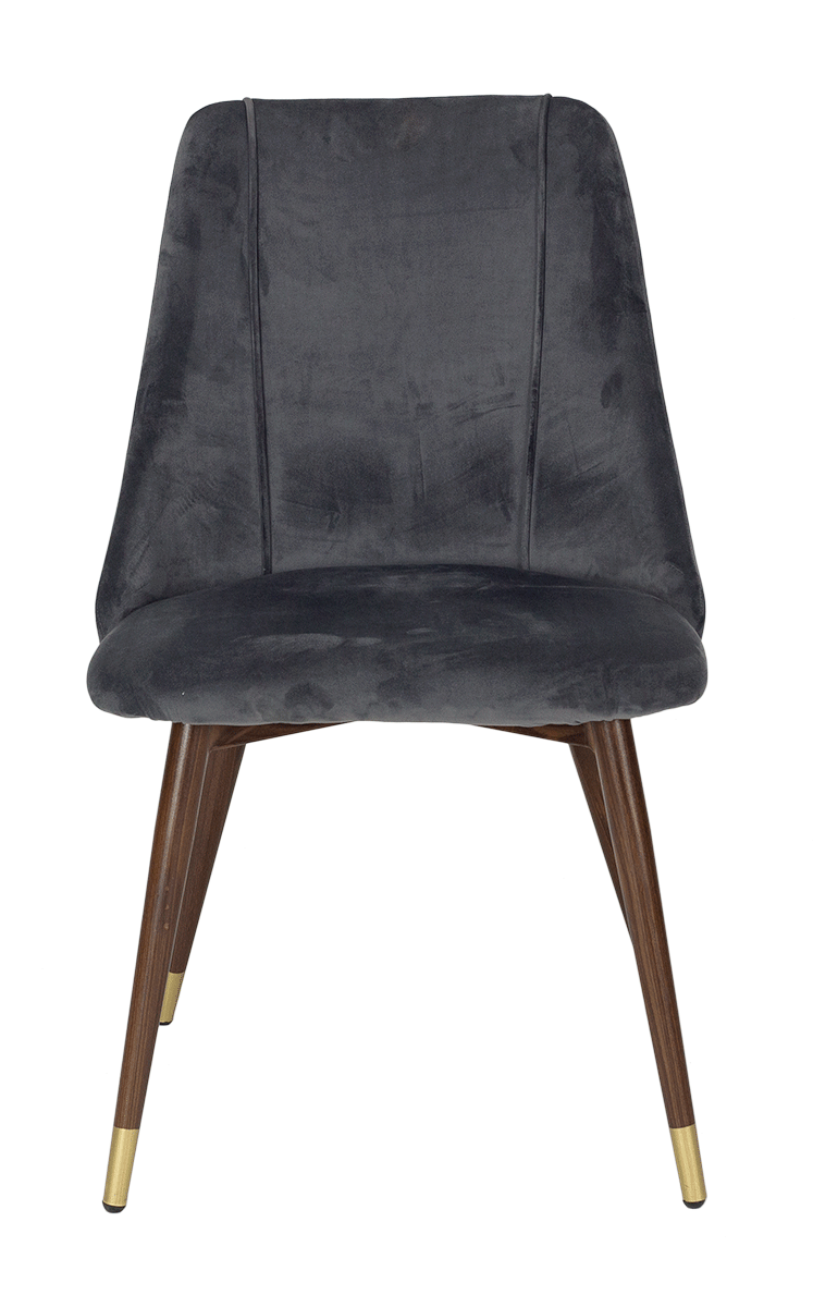Silla de comedor de terciopelo gris Begonia 