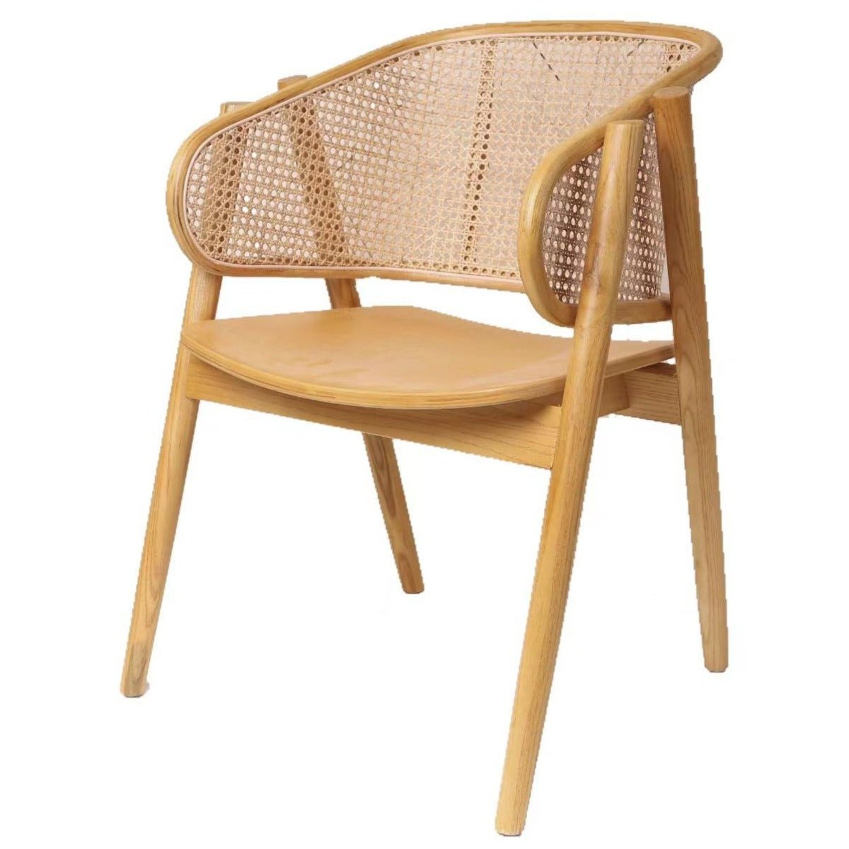 Silla comedor nórdica madera y ratán Greta natural