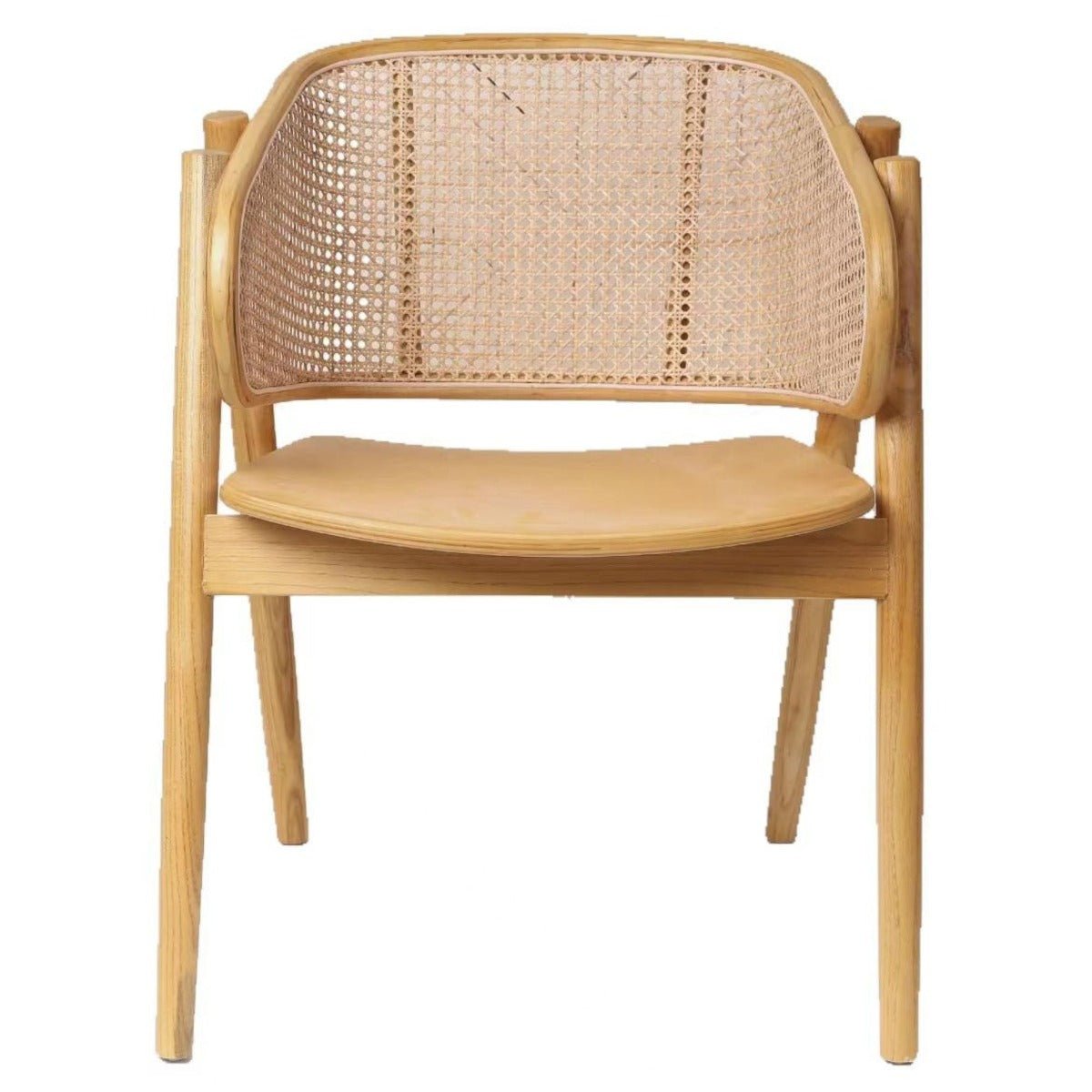 Silla comedor nórdica madera y ratán Greta natural