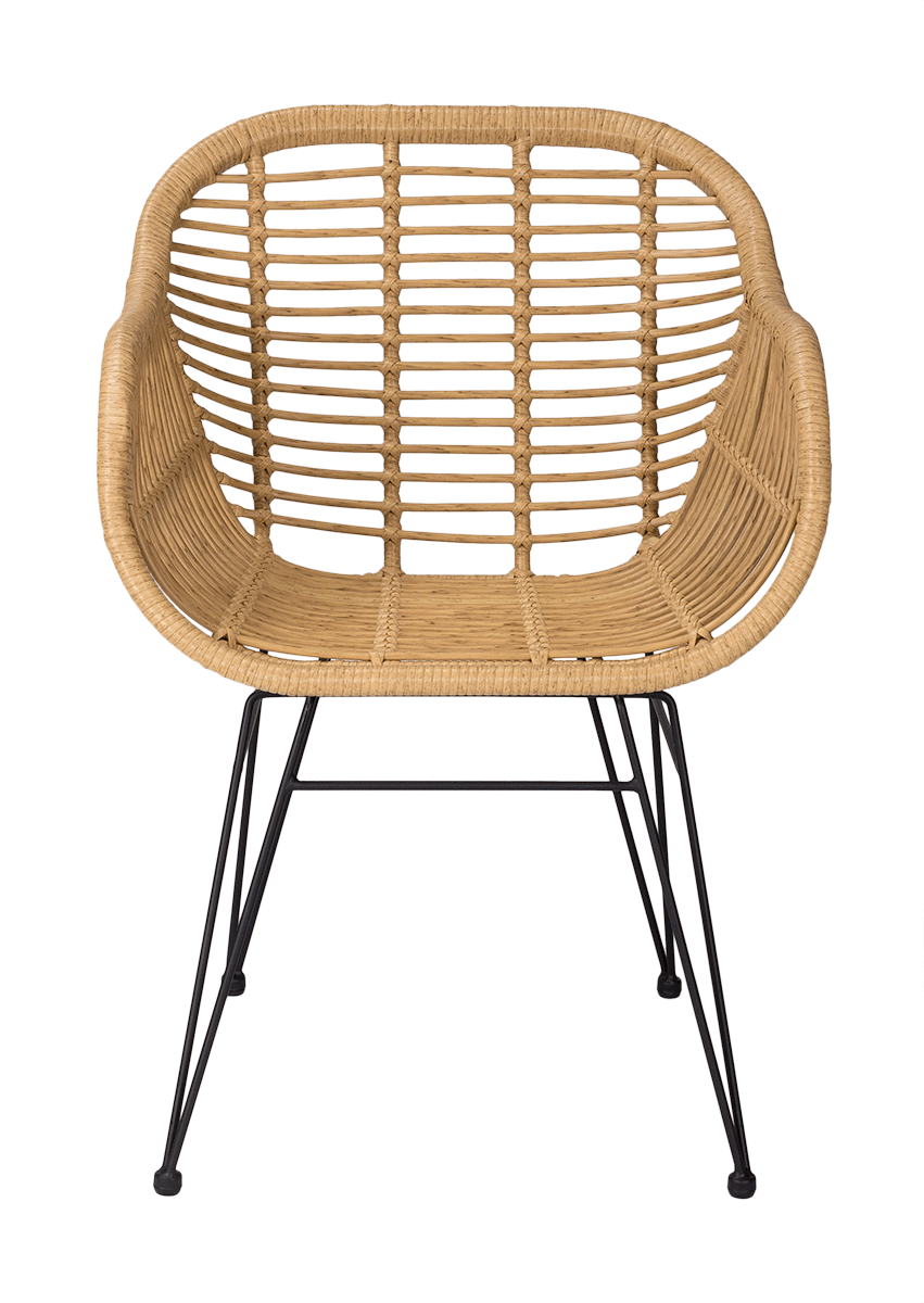 Sillón de comedor de ratán natural  Feber- Comprar silla de comedor natural