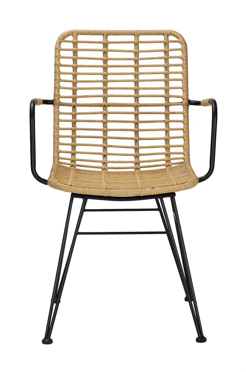 Silla comedor ratán Yako con brazos natural - Vintahome