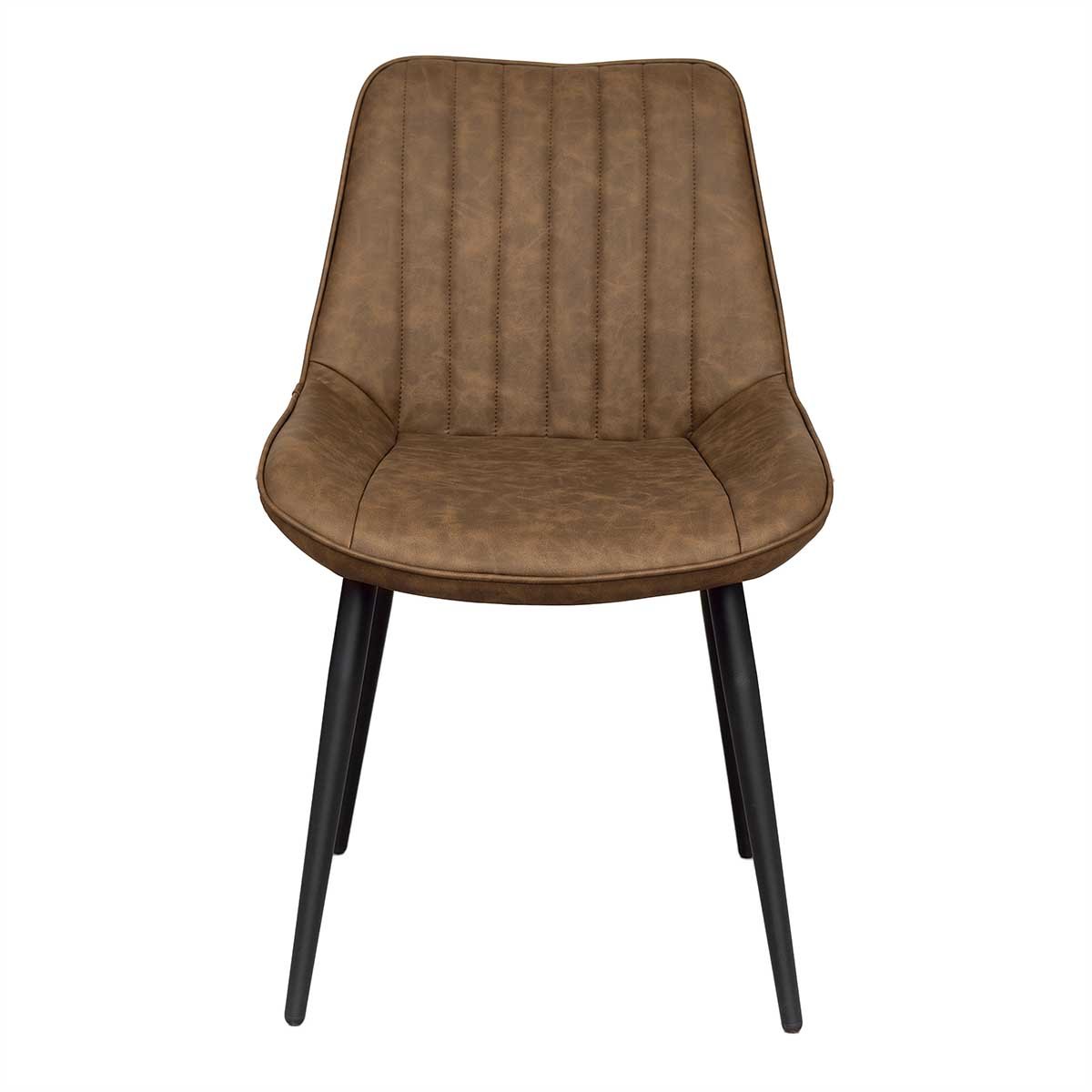 Chaise de salle à manger en similicuir camel Novel
