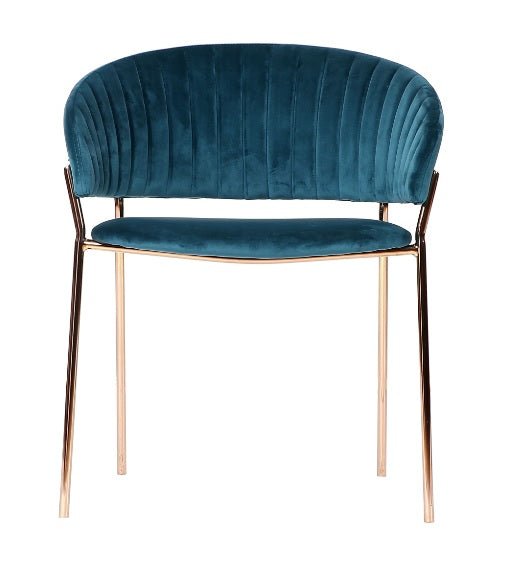 Silla de comedor acero metalizado terciopelo Izma - Vintahome