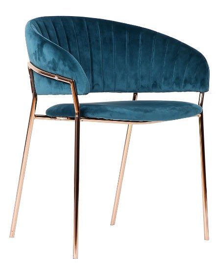 Silla de comedor acero metalizado terciopelo Izma - Vintahome