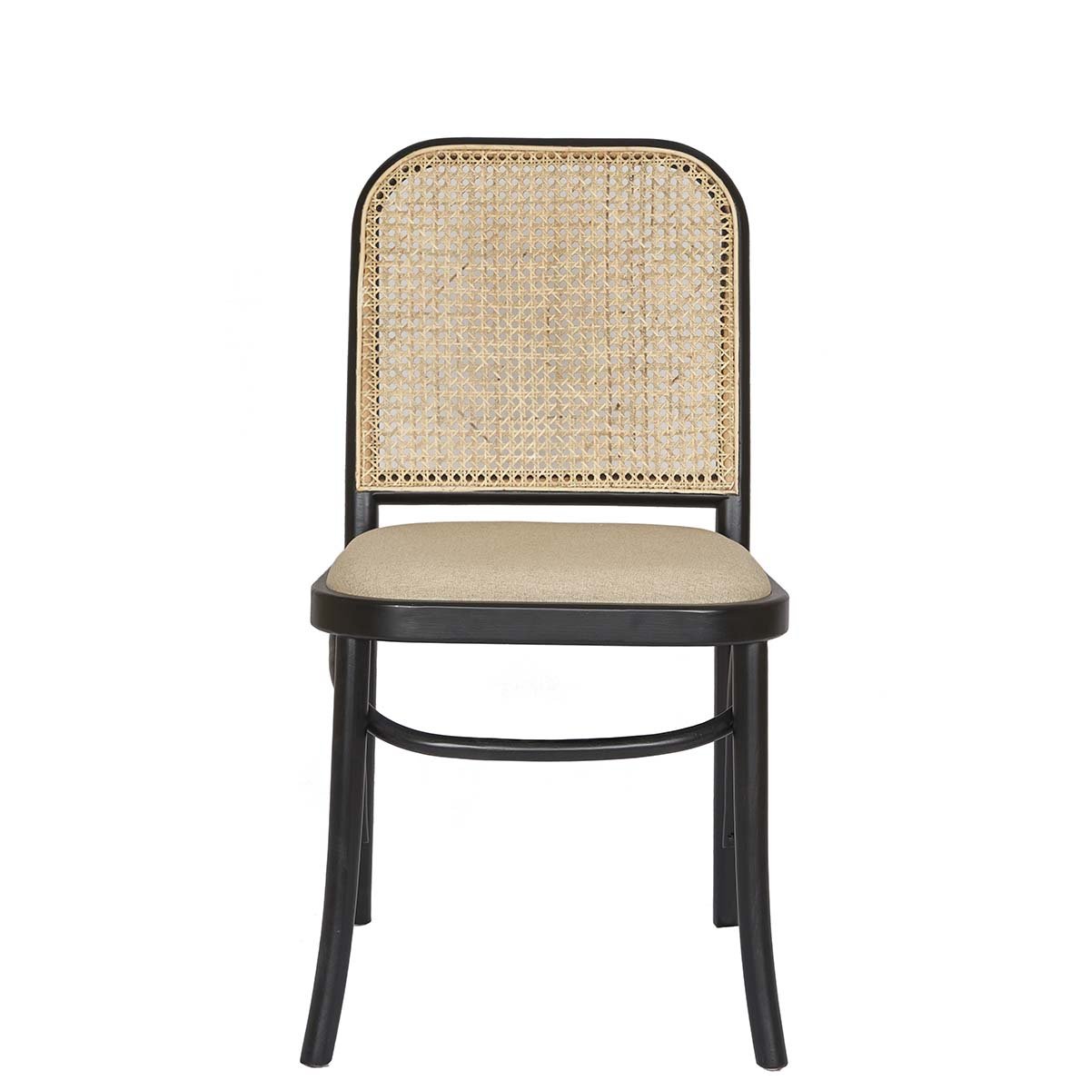 Chaise de salle à manger Lion rembourrée noire