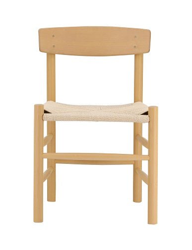 Chaise de salle à manger en bois de hêtre Bilma avec assise en corde 