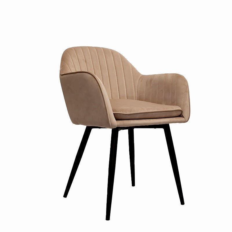 Velur-Beige Velvet Dining stoel