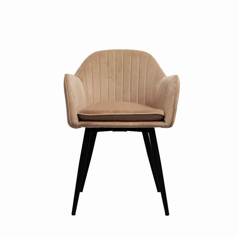 Velur-Beige Velvet Dining stoel