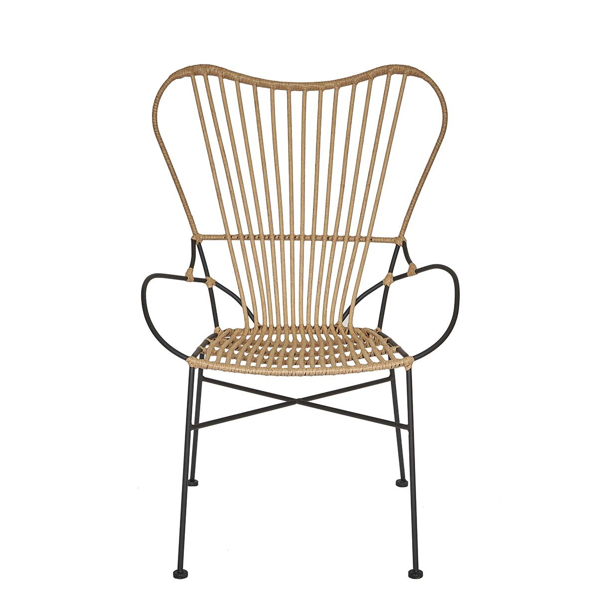 Silla de rattan con brazos sintético Butterfly - Vintahome