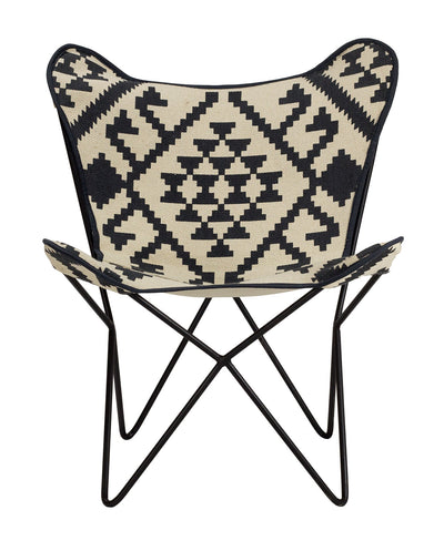 Chaise vintage en textile noir Butterfly