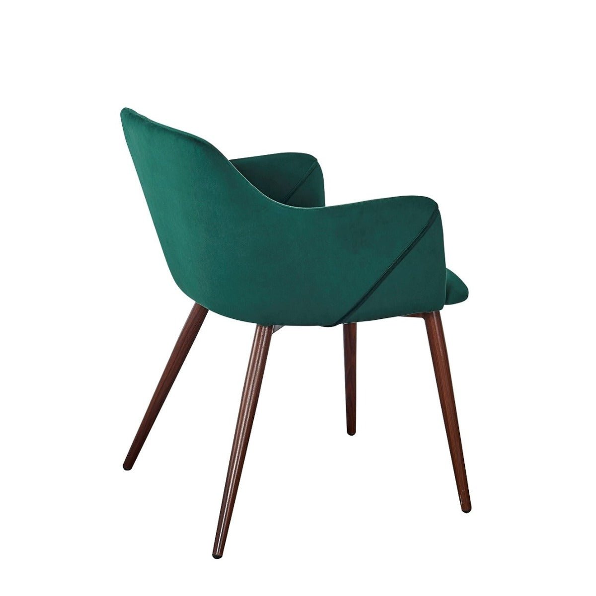 Sillón de comedor de terciopelo verde nogal Jara 