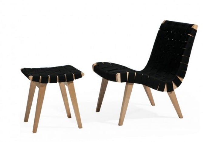Sillón de diseño madera relax con ottoman