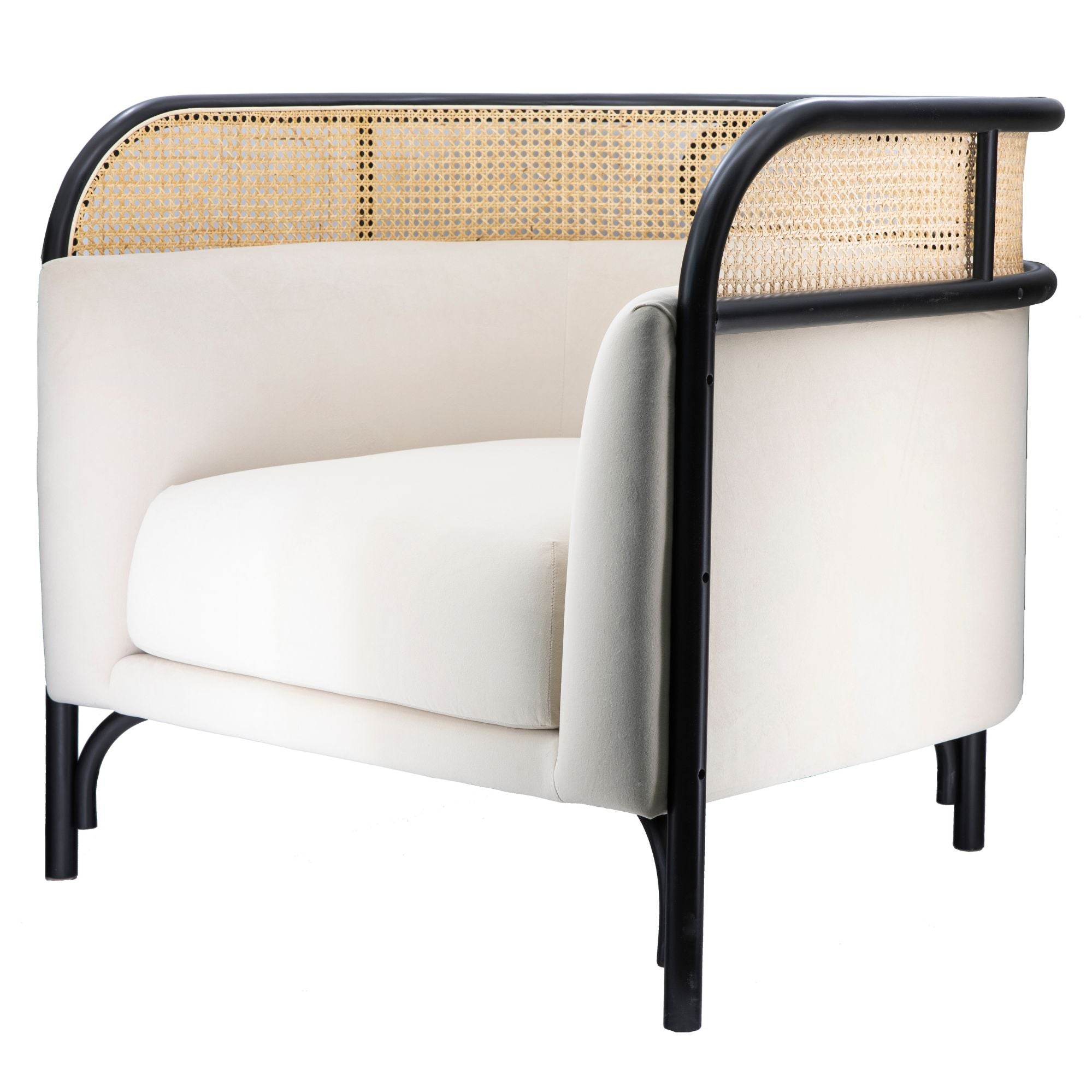 Sillón de ratán y madera lacado Dayana - Vintahome