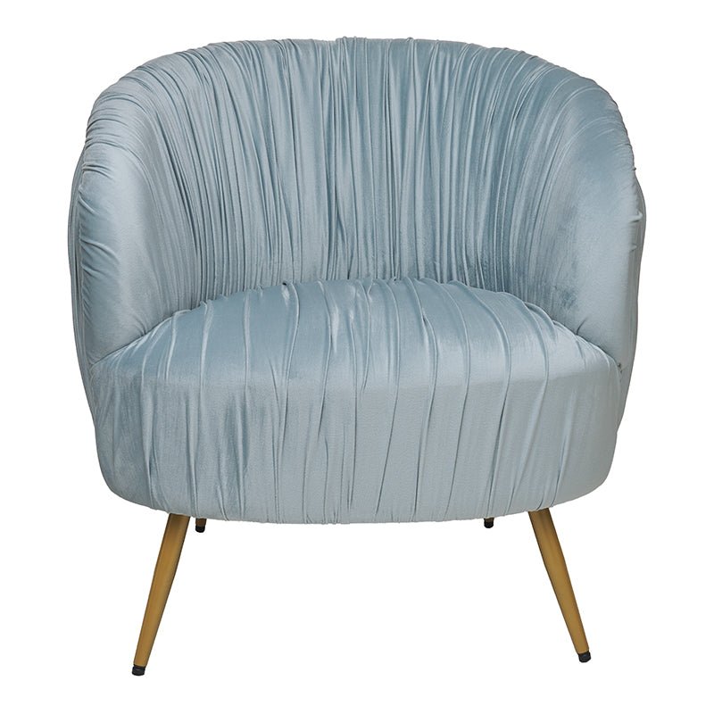 Sillón terciopelo plisado azul hielo Acentto - Vintahome