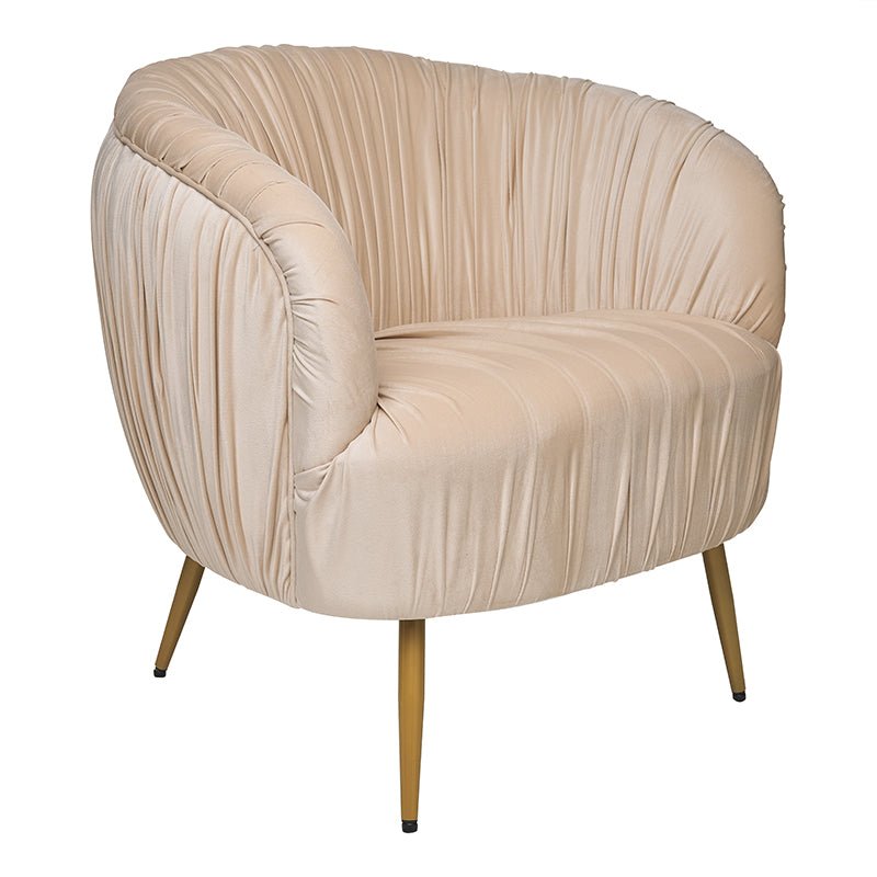 Sillón terciopelo plisado beige Acentto - Vintahome