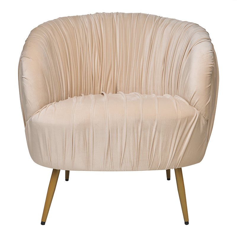 Sillón terciopelo plisado beige Acentto - Vintahome