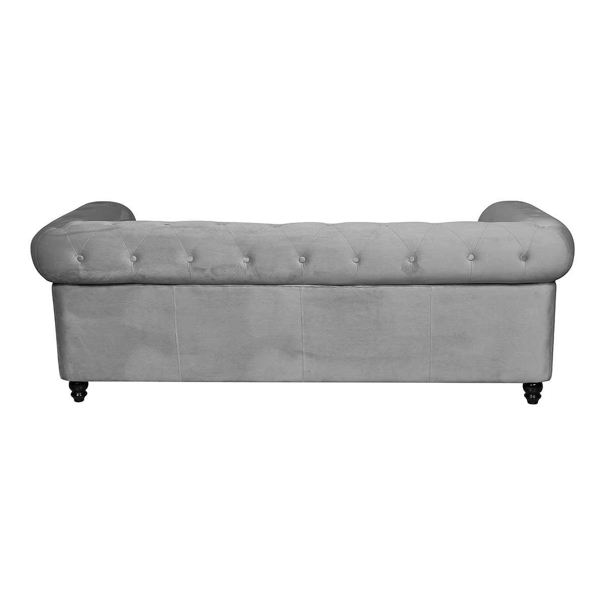 Canapé 3 places Chesterfield velours gris