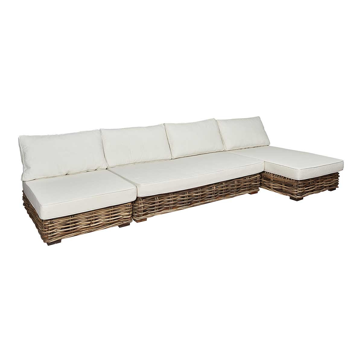 Sofá chaise longue modular ratán Mico - Vintahome