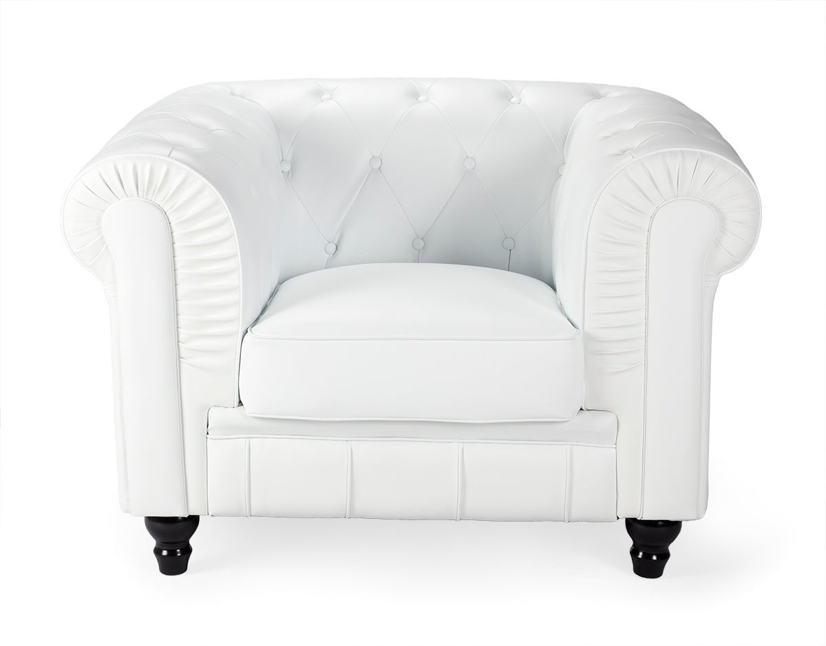 Sofá Chester 1 plaza piel - Vintahome
#color_Blanco