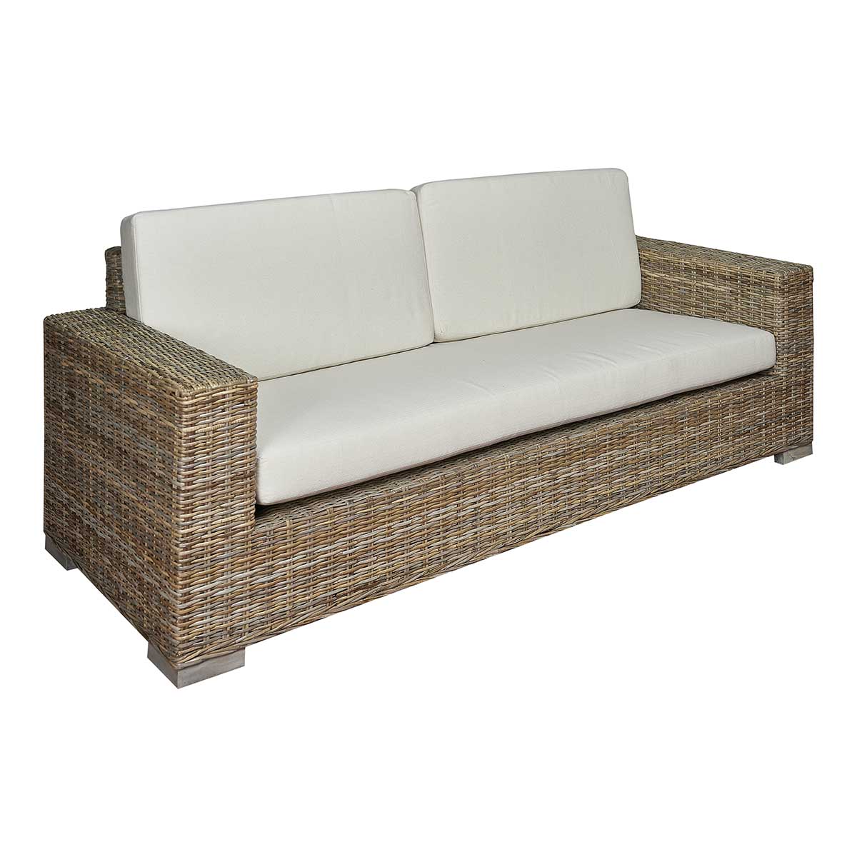 Sofá ratán natural 3 plazas Santorini - Vintahome