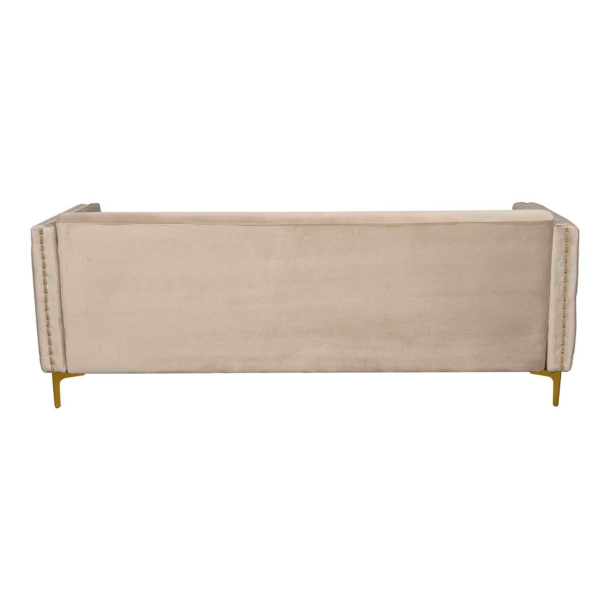 Sofá terciopelo beige 3 plazas Linna