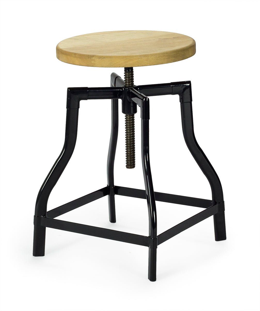 Tabouret bas vintage en bois 45H Turner