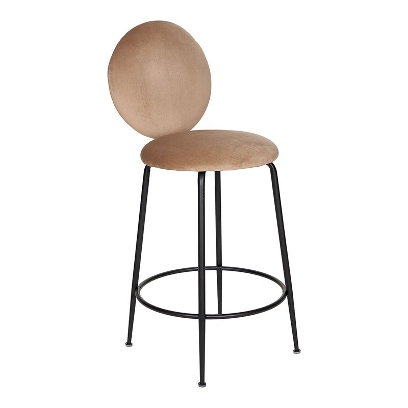 Black Eloisse Bar Stool met H65 Beige H65 Backlest