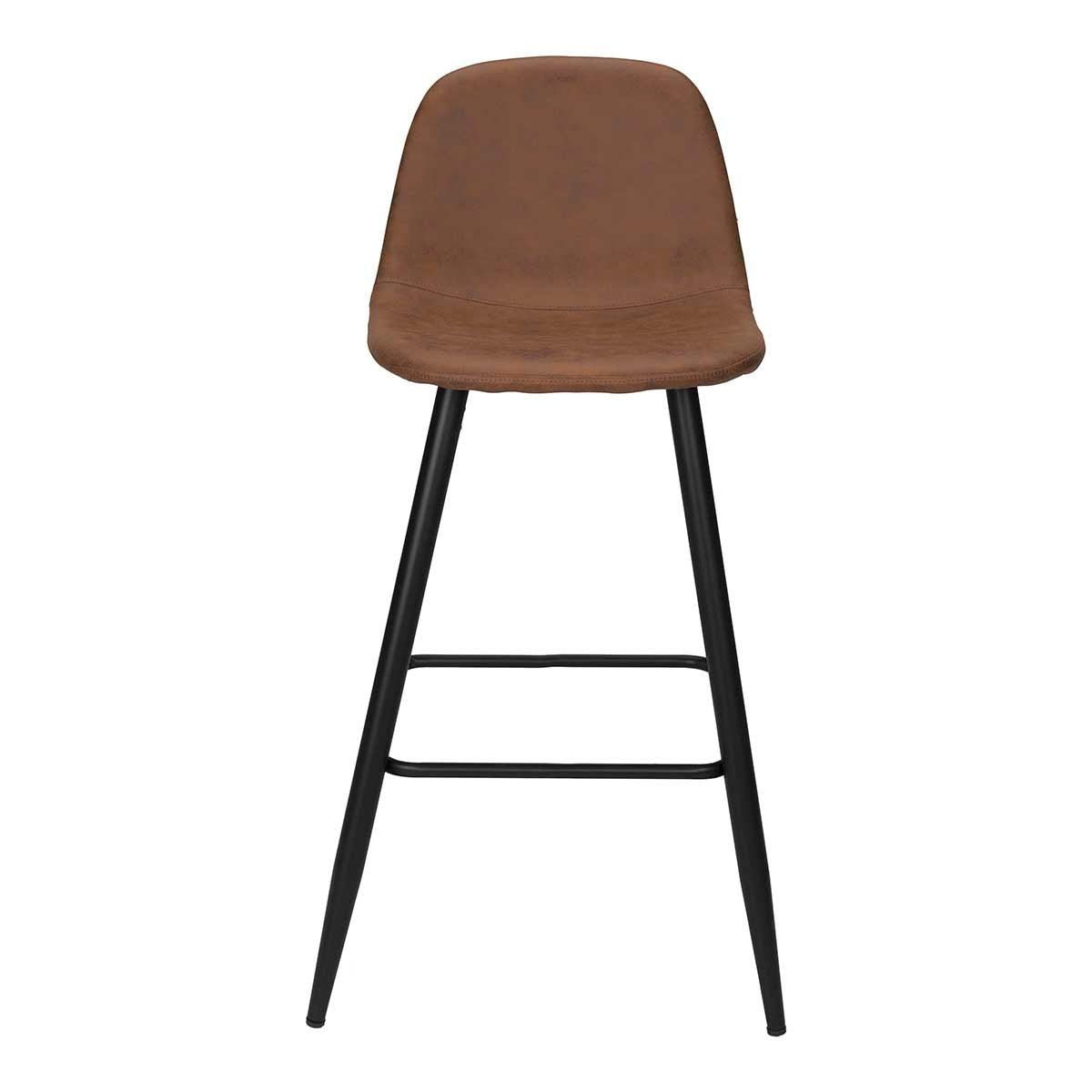 Tabouret de bar en microfibre marron H75cm Bravus