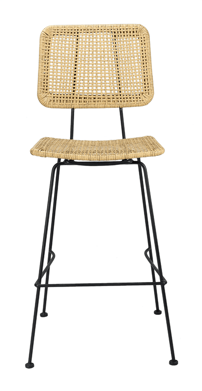 Tabouret de bar en rotin naturel Nadia