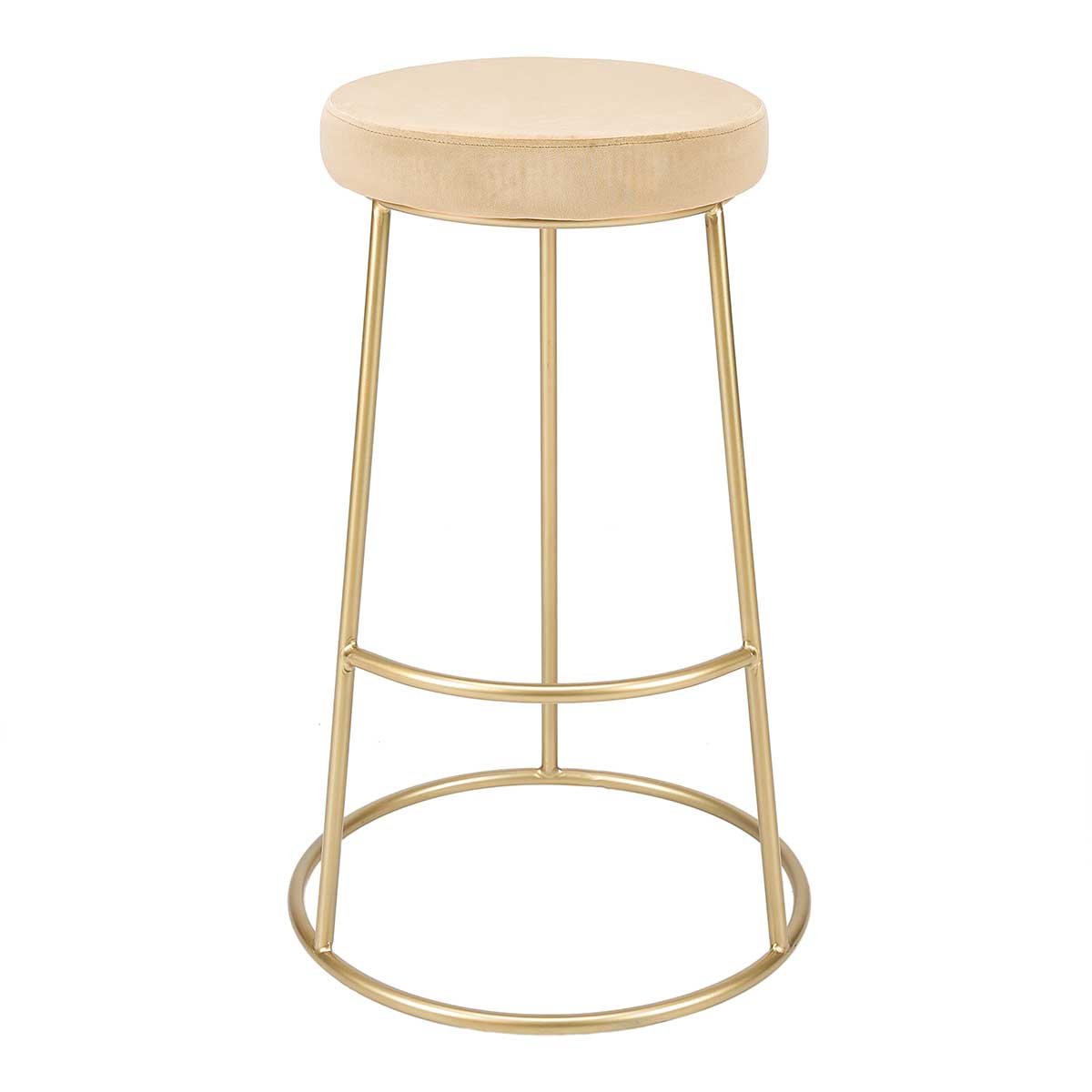 Tabouret de bar velours beige H75cm California