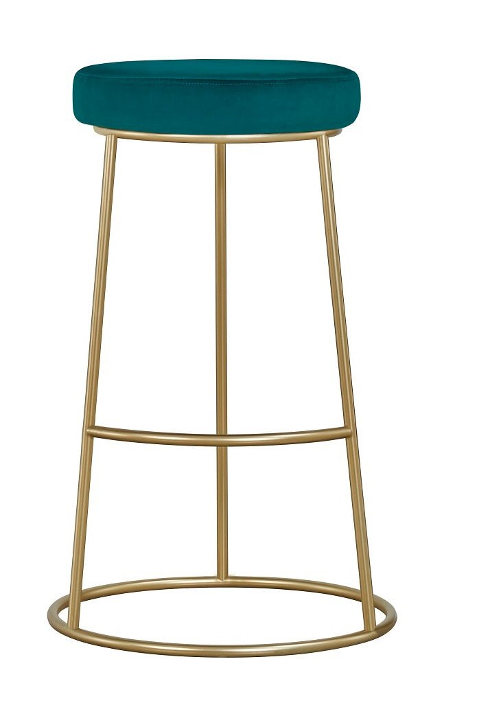 Taburete de bar de terciopelo verde H75 cm California