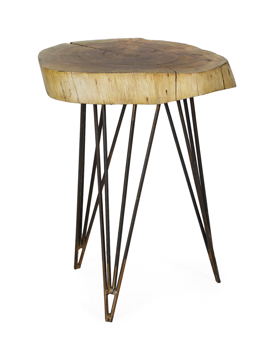 Mesa lateral vintage Tronc de madeira natural